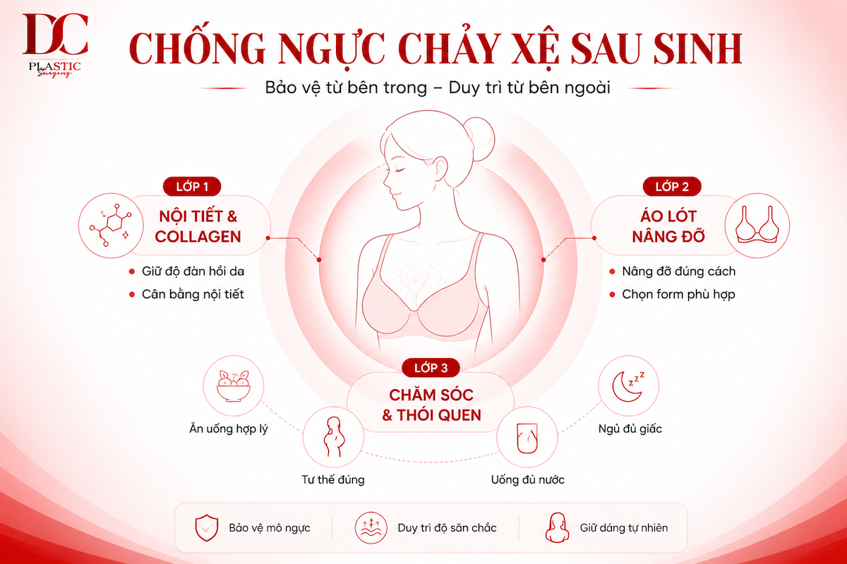 Chống ngực chảy xệ sau sinh