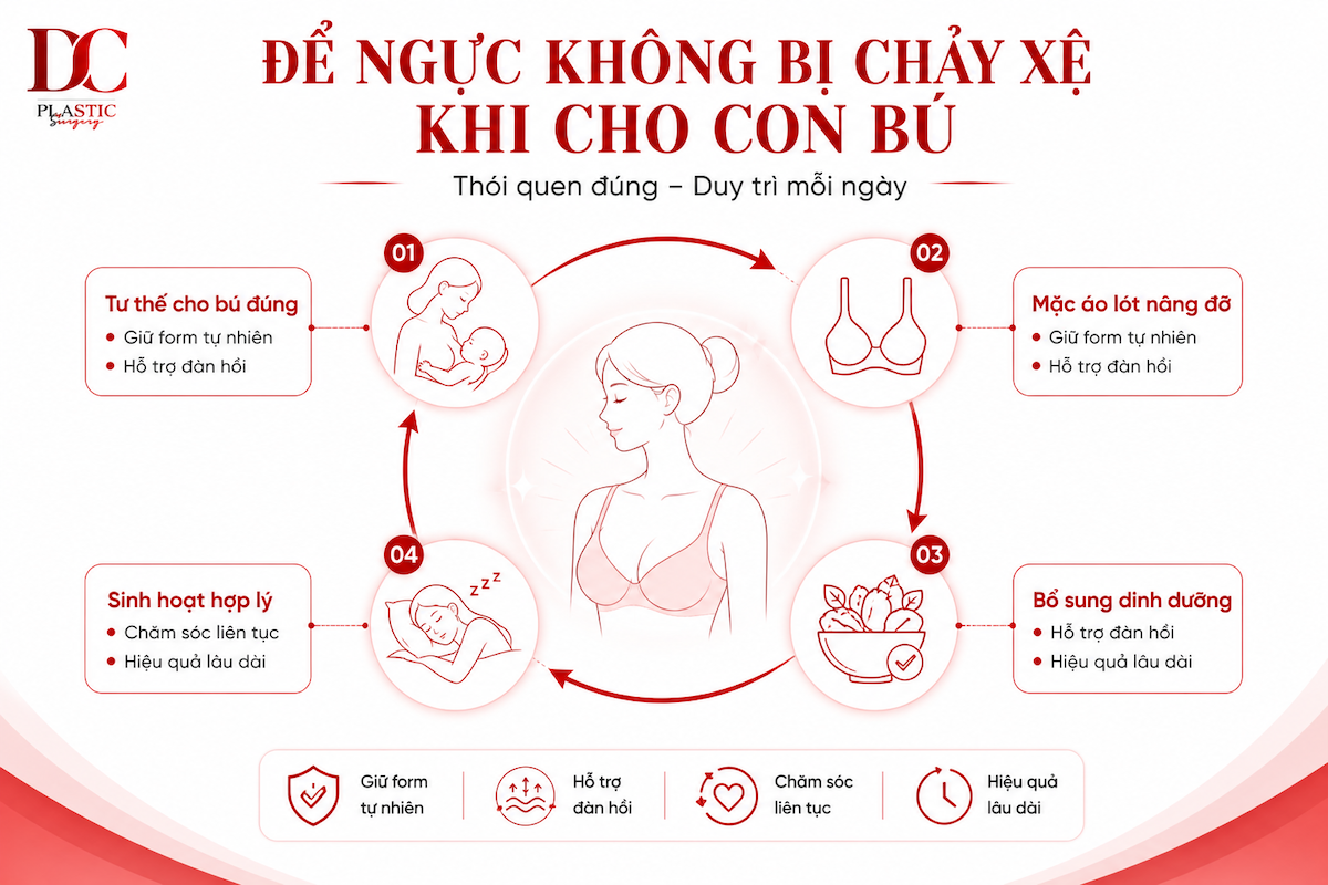 Để ngực không bị chảy xệ khi cho con bú
