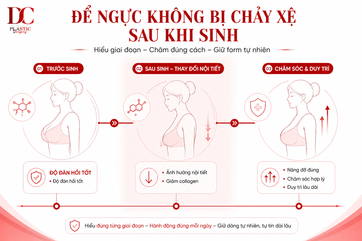 Để ngực không bị chảy xệ sau khi sinh