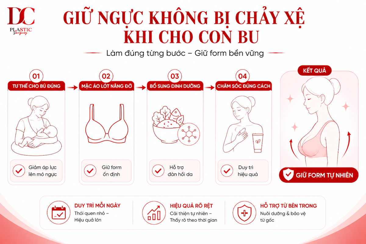 Giữ ngực không bị chảy xệ khi cho con bú