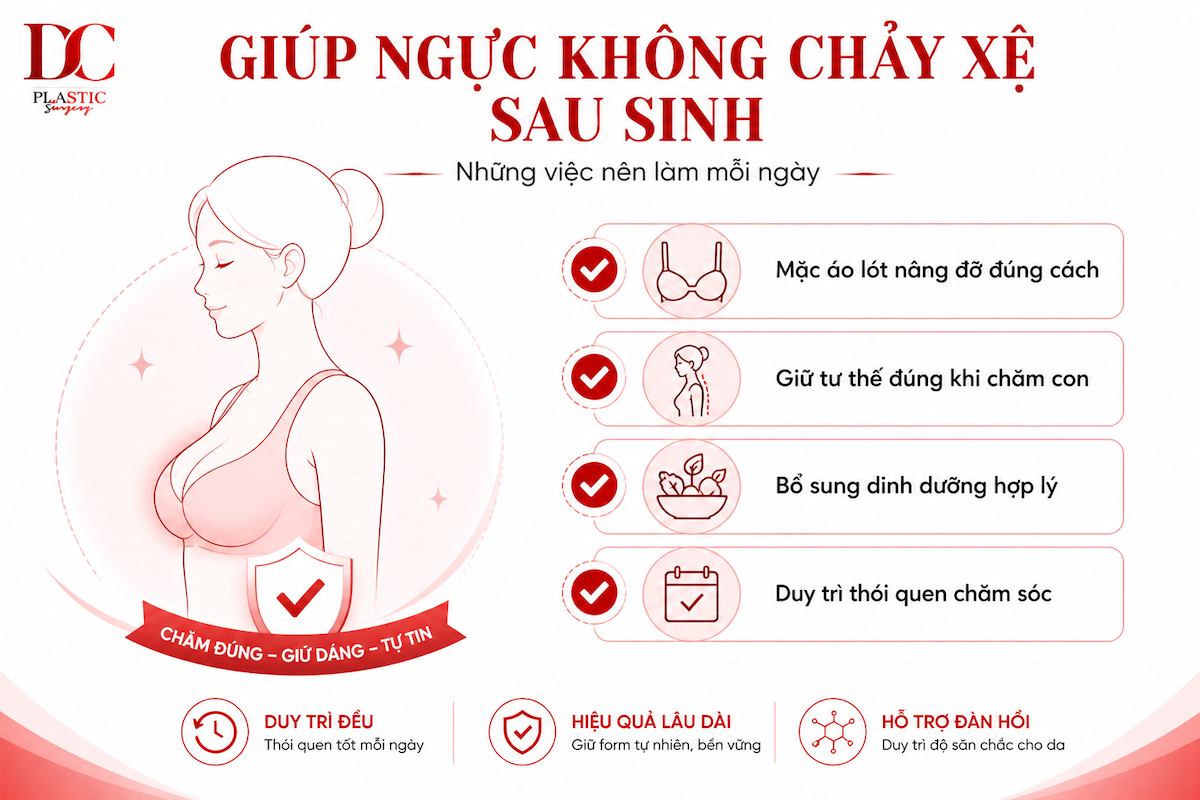 Giúp ngực không chảy xệ sau sinh