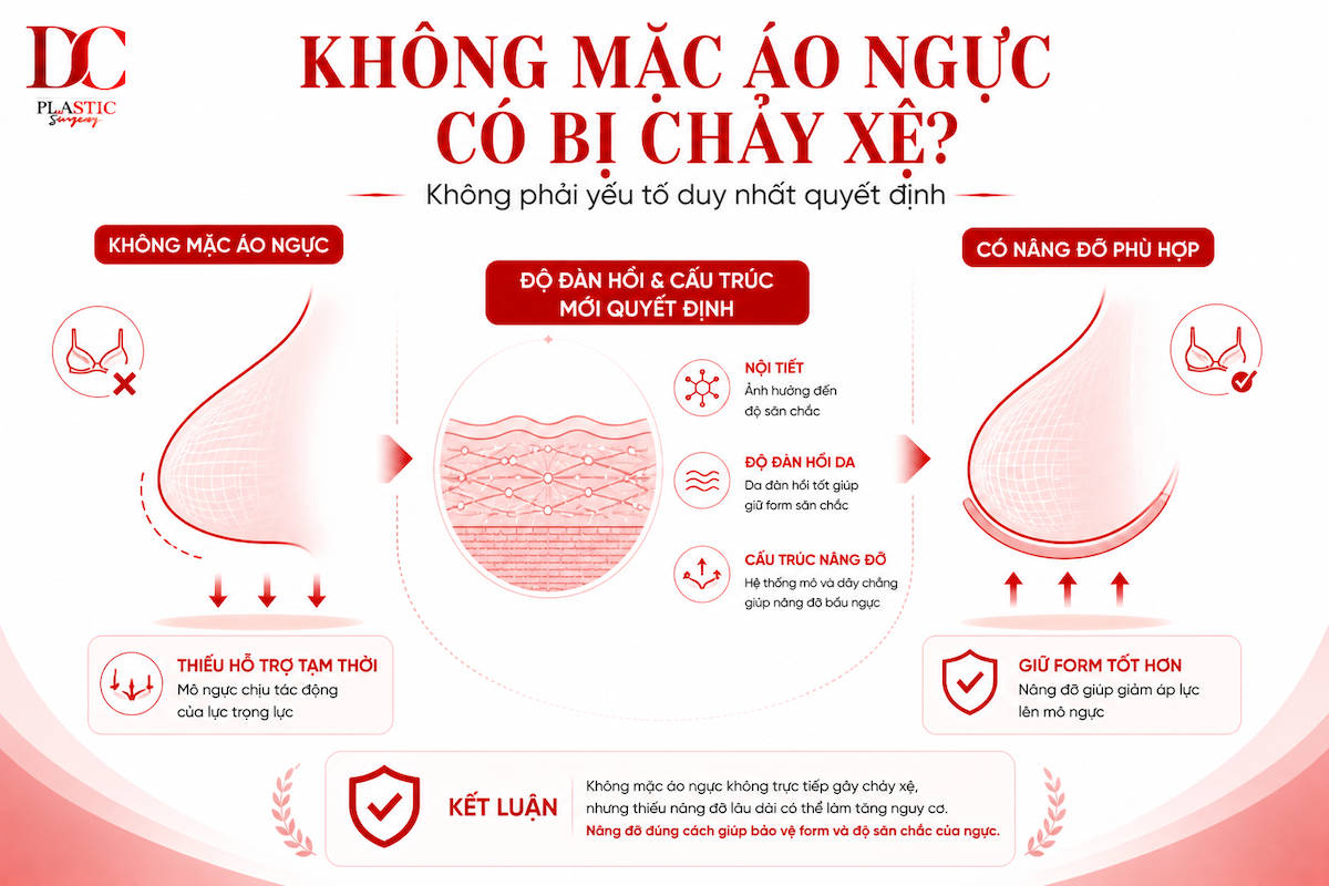 Không mặc áo ngực có bị chảy xệ
