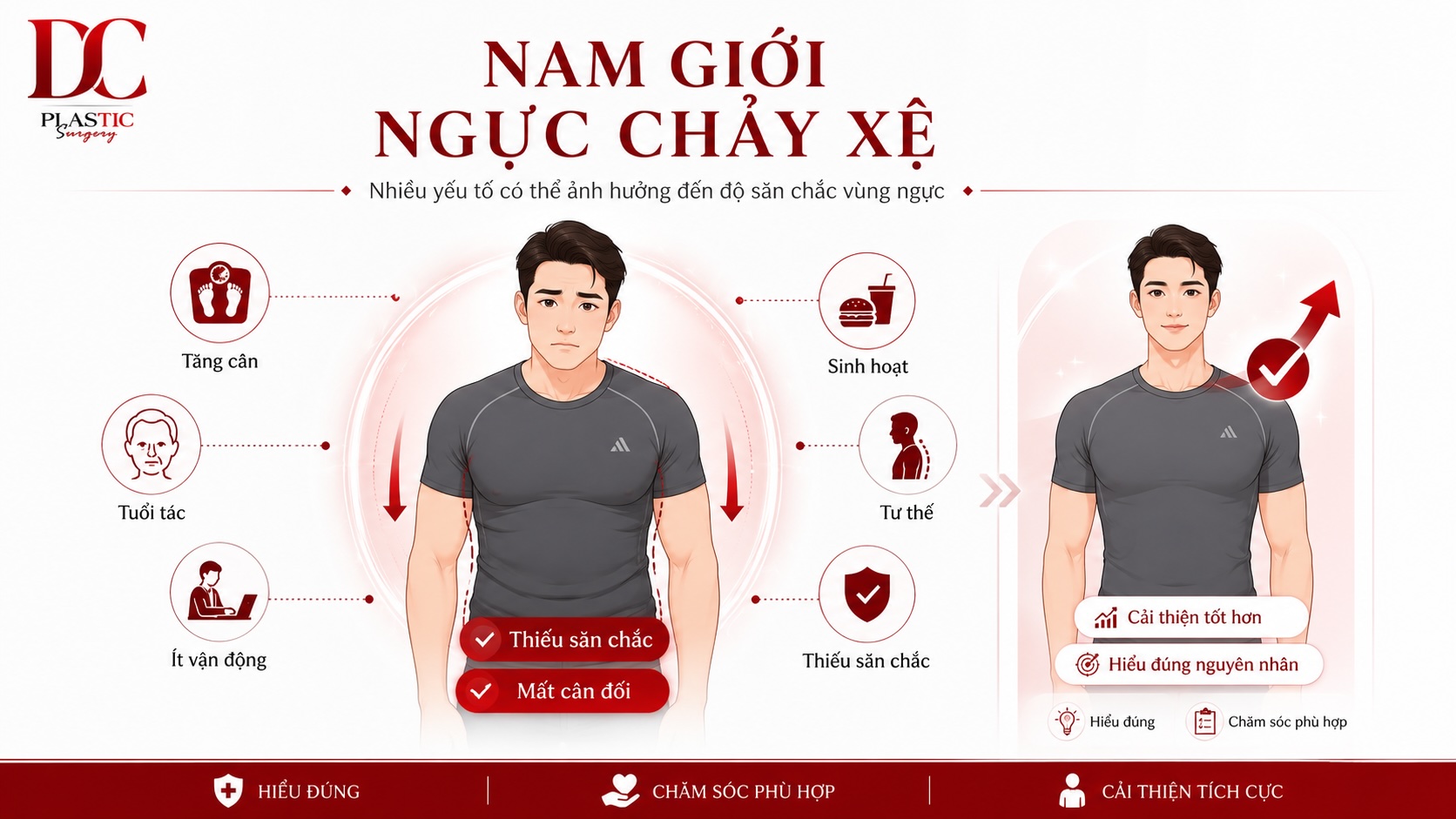 Nam giới ngực chảy xệ