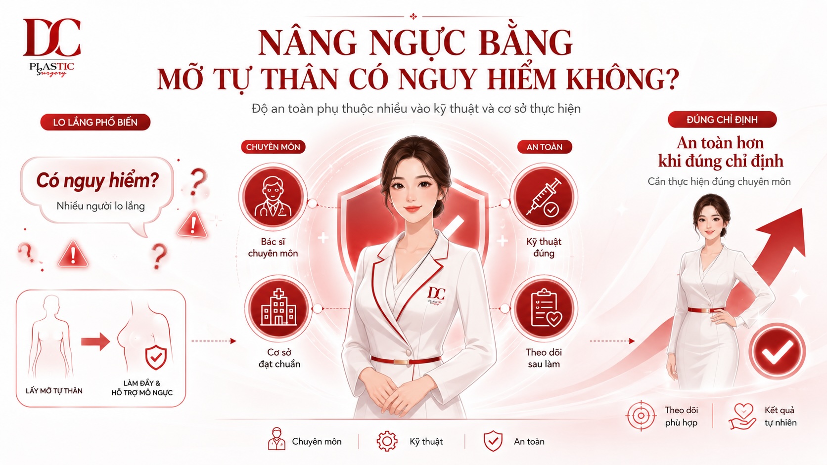 Nâng ngực bằng mỡ tự thân có nguy hiểm không